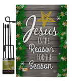 Jesus is the Reason for the Season - Nativity Winter Vertical Impressions Decorative Flags HG191076 Made In USA