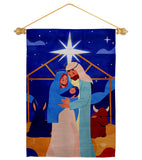 King Is Born - Nativity Winter Vertical Impressions Decorative Flags HG192703 Made In USA