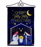 Merry Nativity Family - Nativity Winter Vertical Impressions Decorative Flags HG192712 Made In USA