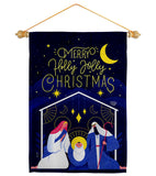 Merry Nativity Family - Nativity Winter Vertical Impressions Decorative Flags HG192712 Made In USA