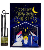 Merry Nativity Family - Nativity Winter Vertical Impressions Decorative Flags HG192712 Made In USA