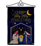 Merry Nativity Family - Nativity Winter Vertical Impressions Decorative Flags HG192712 Made In USA
