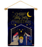 Merry Nativity Family - Nativity Winter Vertical Impressions Decorative Flags HG192712 Made In USA