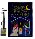 Merry Nativity Family - Nativity Winter Vertical Impressions Decorative Flags HG192712 Made In USA