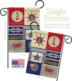 Shoreline Collage - Nautical Coastal Vertical Impressions Decorative Flags HG107001 Made In USA