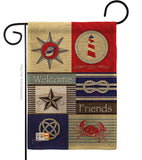 Shoreline Collage - Nautical Coastal Vertical Impressions Decorative Flags HG107001 Made In USA