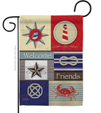 Shoreline Collage - Nautical Coastal Vertical Impressions Decorative Flags HG107001 Made In USA