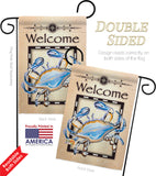 Blue Crab - Nautical Coastal Vertical Impressions Decorative Flags HG107028 Made In USA