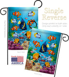 Coral Life - Nautical Coastal Vertical Impressions Decorative Flags HG107030 Made In USA