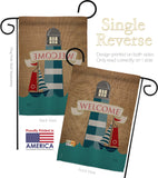 Lighthouse & Sailboat - Nautical Coastal Vertical Impressions Decorative Flags HG107046 Made In USA