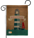 Lighthouse & Sailboat - Nautical Coastal Vertical Impressions Decorative Flags HG107046 Made In USA