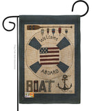 Welcome Aboard - Nautical Coastal Vertical Impressions Decorative Flags HG107054 Made In USA