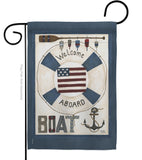 Welcome Aboard - Nautical Coastal Vertical Impressions Decorative Flags HG107054 Made In USA