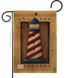 Patriotic Lighthouse - Nautical Coastal Vertical Impressions Decorative Flags HG107056 Made In USA