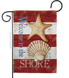 Welcome to the Shore - Nautical Coastal Vertical Impressions Decorative Flags HG107058 Made In USA