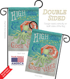 Octopus Good Vibes - Nautical Coastal Vertical Impressions Decorative Flags HG107062 Made In USA
