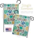 Explore The World - Nautical Coastal Vertical Impressions Decorative Flags HG107063 Made In USA