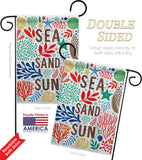 Sea Sand Sun - Nautical Coastal Vertical Impressions Decorative Flags HG107065 Made In USA