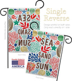 Sea Sand Sun - Nautical Coastal Vertical Impressions Decorative Flags HG107065 Made In USA