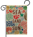 Sea Sand Sun - Nautical Coastal Vertical Impressions Decorative Flags HG107065 Made In USA