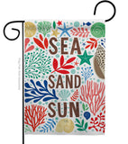 Sea Sand Sun - Nautical Coastal Vertical Impressions Decorative Flags HG107065 Made In USA