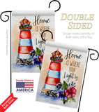 Home Is Light - Nautical Coastal Vertical Impressions Decorative Flags HG107071 Made In USA