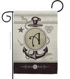 Nautical A Initial - Nautical Coastal Vertical Impressions Decorative Flags HG130183 Made In USA