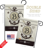 Nautical B Initial - Nautical Coastal Vertical Impressions Decorative Flags HG130184 Made In USA