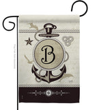 Nautical B Initial - Nautical Coastal Vertical Impressions Decorative Flags HG130184 Made In USA