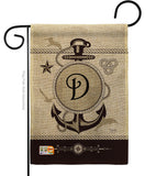 Nautical D Initial - Nautical Coastal Vertical Impressions Decorative Flags HG130186 Made In USA