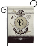 Nautical D Initial - Nautical Coastal Vertical Impressions Decorative Flags HG130186 Made In USA