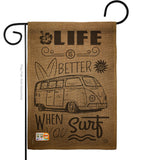 Life is Better When you Surf Kombi Bus - Nautical Coastal Vertical Impressions Decorative Flags HG191193 Made In USA