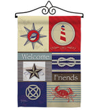 Shoreline Collage - Nautical Coastal Vertical Impressions Decorative Flags HG107001 Made In USA