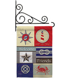 Shoreline Collage - Nautical Coastal Vertical Impressions Decorative Flags HG107001 Made In USA