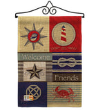 Shoreline Collage - Nautical Coastal Vertical Impressions Decorative Flags HG107001 Made In USA