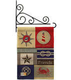 Shoreline Collage - Nautical Coastal Vertical Impressions Decorative Flags HG107001 Made In USA