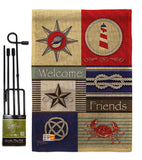 Shoreline Collage - Nautical Coastal Vertical Impressions Decorative Flags HG107001 Made In USA