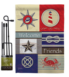 Shoreline Collage - Nautical Coastal Vertical Impressions Decorative Flags HG107001 Made In USA