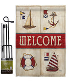 Sailing Collage - Nautical Coastal Vertical Impressions Decorative Flags HG107003 Made In USA