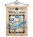 Blue Crab - Nautical Coastal Vertical Impressions Decorative Flags HG107028 Made In USA