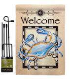 Blue Crab - Nautical Coastal Vertical Impressions Decorative Flags HG107028 Made In USA