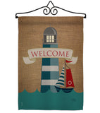 Lighthouse & Sailboat - Nautical Coastal Vertical Impressions Decorative Flags HG107046 Made In USA