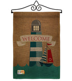 Lighthouse & Sailboat - Nautical Coastal Vertical Impressions Decorative Flags HG107046 Made In USA