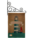 Lighthouse & Sailboat - Nautical Coastal Vertical Impressions Decorative Flags HG107046 Made In USA