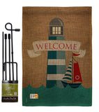 Lighthouse & Sailboat - Nautical Coastal Vertical Impressions Decorative Flags HG107046 Made In USA