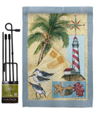 Lighthouse Letters - Nautical Coastal Vertical Impressions Decorative Flags HG107052 Made In USA