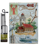 Seaside Lighthouse - Nautical Coastal Vertical Impressions Decorative Flags HG107053 Made In USA