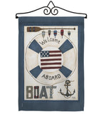 Welcome Aboard - Nautical Coastal Vertical Impressions Decorative Flags HG107054 Made In USA