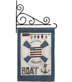 Welcome Aboard - Nautical Coastal Vertical Impressions Decorative Flags HG107054 Made In USA