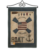 Welcome Aboard - Nautical Coastal Vertical Impressions Decorative Flags HG107054 Made In USA